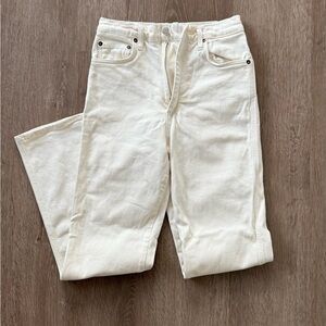 Agolde Women's Straight Leg Jeans in Cream